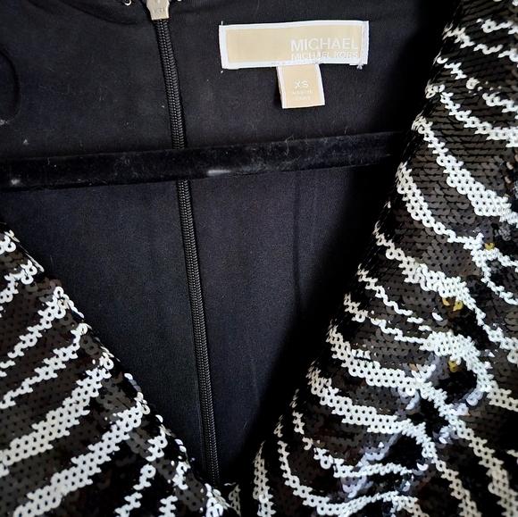 80's inspired zebra sequin dress by Michael Kors - Picture 2 of 2